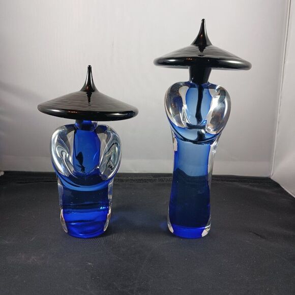 Pair of Murano Glass Chinese Men Sculptures by Formia (Rear- Not Sign) - Picture 1 of 9